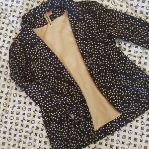 Ruffle sleeve blazer